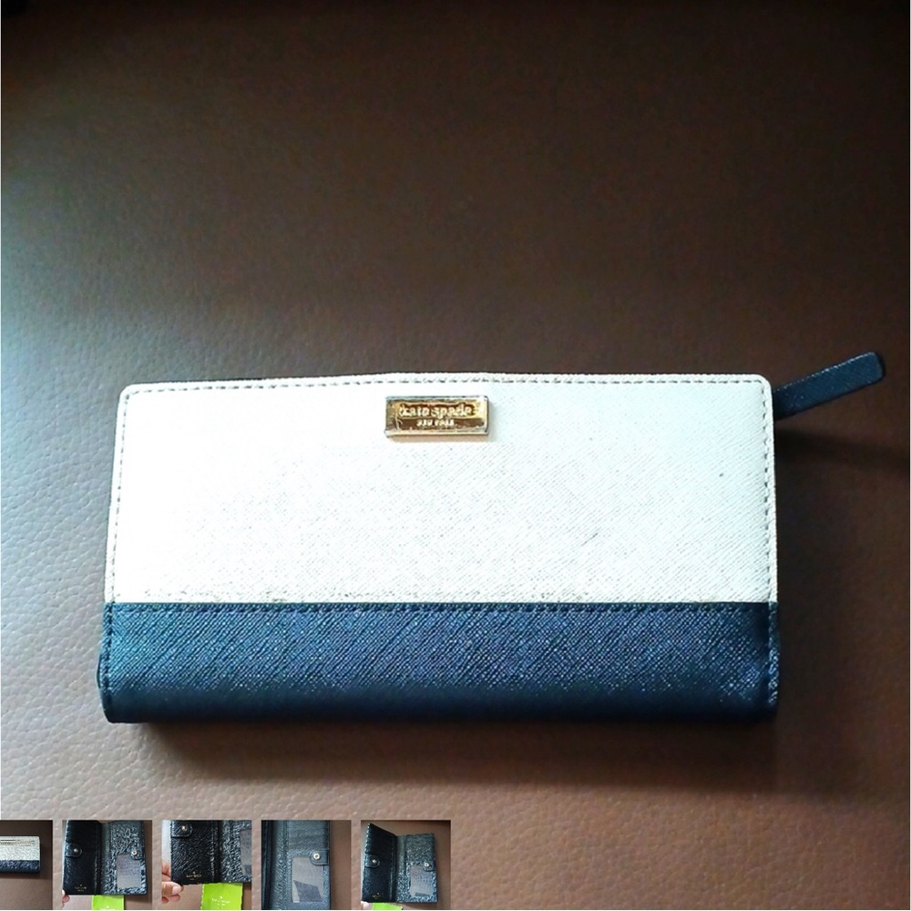 Kate Spade Black and Cream Wallet Sleek Design